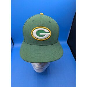 New Era Green Bay Packers Fitted Baseball Hat Adult 7 3/8 Green Mens NFL*